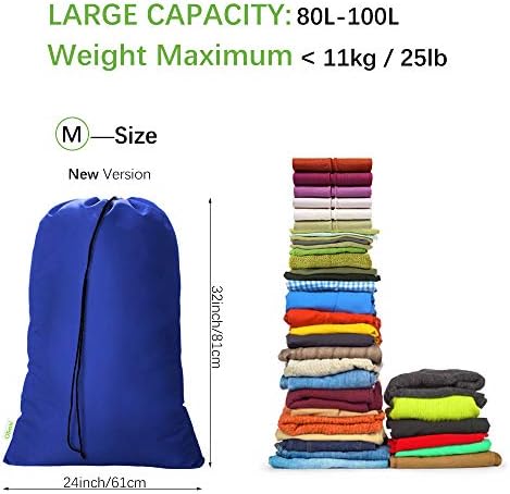 OTraki Large Travel Laundry Bags 2 Pack 24 x 32 inch Drawstring Organizer Bag Foldable Laundry Bag Toys Dirty Clothes Bag Tear Resistant Storage Bag for Hamper Basket Home College Dorm Camp, Grey