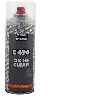 HB Body Professional 2K Clear Coat Lacquer 400ml Clearcoat Aerosol Fast Drying Crystal Clear High Gloss Finsih Highly Durable