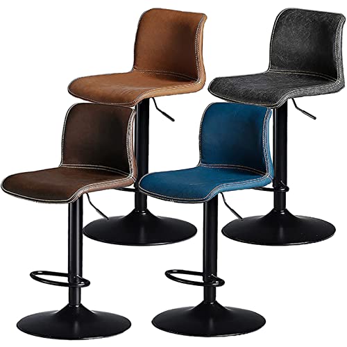 DYCLE Barhocker 4er Set Schwarz, Edelstahl GebüRstet HöHenverstellbar...