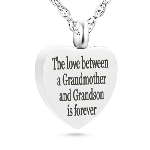 Urn Necklace for Ashes The Love between Grandmother and Granddson Is Forver Memorial Jewelry Keepsake Pendant for Loss Ash Holder Sympathy Gift