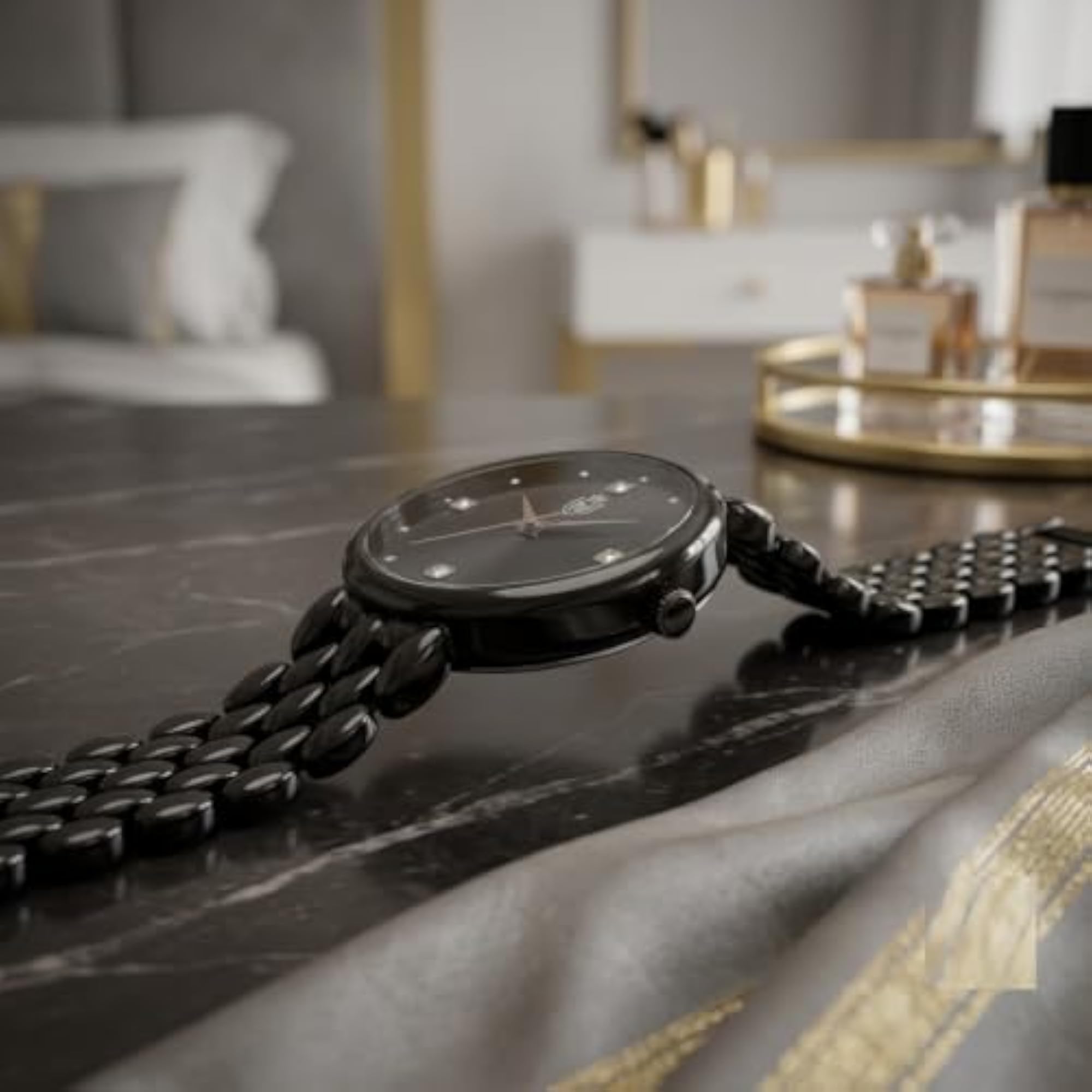 Ladies Elegant Silver Analog Wrist Watch, Classic Dress Watch