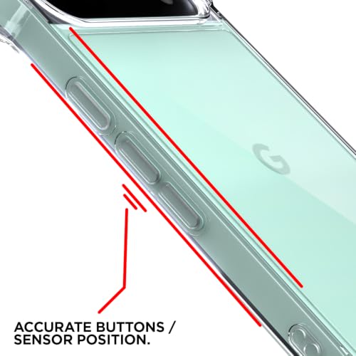 Image of Outlouders Back Cover for Google Pixel 6A 5G Clear Transparent PC + TPU Bumper Case with Raised Edges for Shockproof Protection (Transparent)