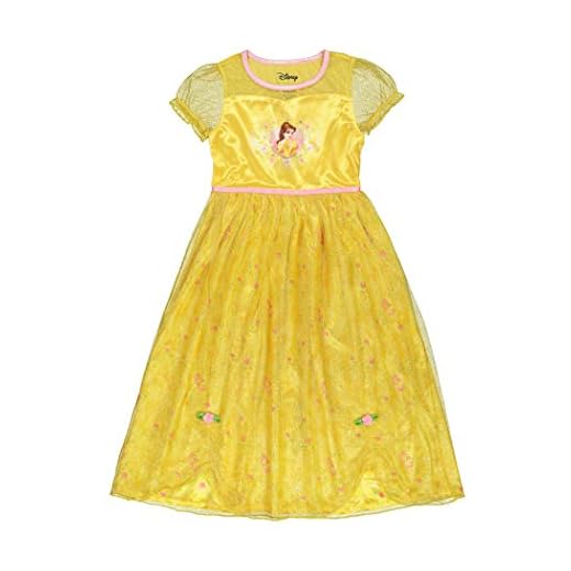 Disney Girls' Princess Fantasy Gown Nightgown, BELLE SHINES 3, 4T
