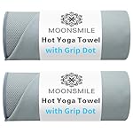 MOONSMILE 2 Pack Hot Yoga Mat Towels with Grip Dot,Yoga Mat Towels for Hot Yoga Non Slip,Soft Suede Microfiber Cover,Absorbent Pilates Exercise Accessories