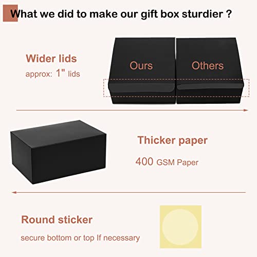 Mcfleet BKGB07 Black Gift Boxes With Lids 9X6X4 Inches 10 Pack Groomsmen Proposal Boxes Cardboard Gift Box For Presents, Craft Boxes thumb #2
