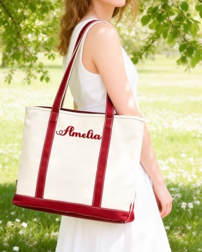 Personalized Embroidered Canvas Tote for Women