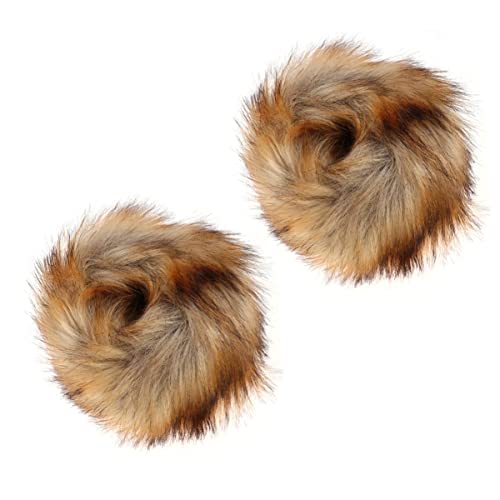 NOLITOY 1Pair Faux Fur Arm Warmers for Women Elastic Cuff Bands for Costumes Parties One Wrist Cover for Outfit Decoration Stylish Faux Fur Wrist