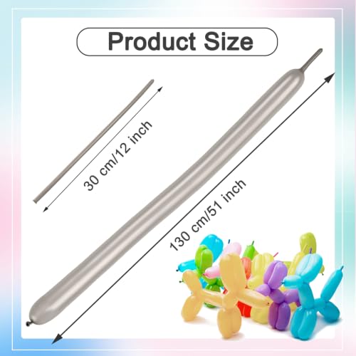Image of Birthday Balloons - Pearl Silver 260 Long Balloons for Party & Wedding | Pearl Silver long balloons for balloon arch & string garland decorations, thick latex & easy to inflate, great for birthday