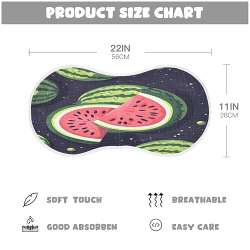 Watermelons Burp Cloths Cotton Baby Washcloths,Large 22x11in Burping Cloth Absorbent and Soft for Newborn Baby Boys and Girls,1 Pack4