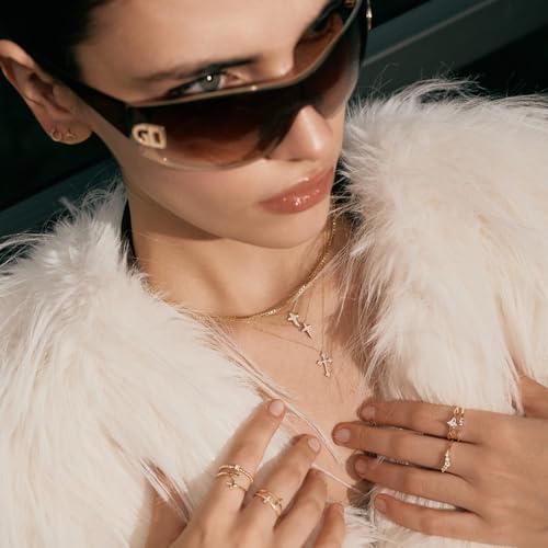 Gelin Real Diamond 10k Solid Gold Cross Faith Necklace for Women, 18 inch4