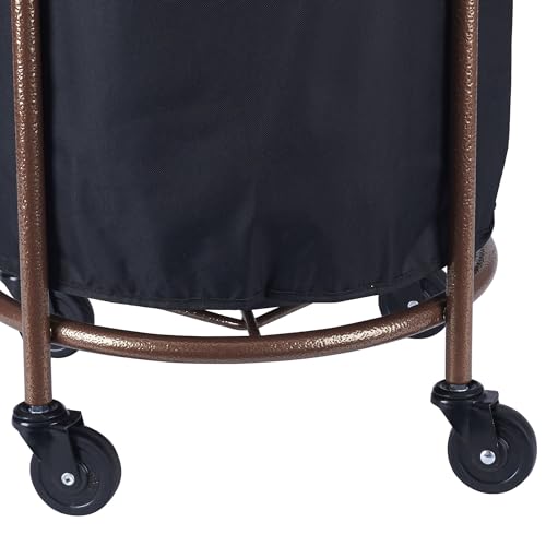 Household-Essentials-Round-Laundry-Hamper-with-Wheels-Copper-Black-Large Household Essentials Round Laundry Hamper with Wheels Copper Black Large