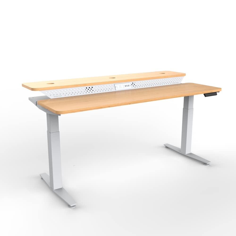 VERSADESK 60 Wide Powerlift Split-Level Electric Standing Desk Height Adjustable Sit Stand Desk for Work Office or Home — view 4
