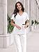 AUTOMET White T Shirts for Women Summer Top 2025 V Neck Shirt Spring Beach Fashion Cute Basic Outfits White M