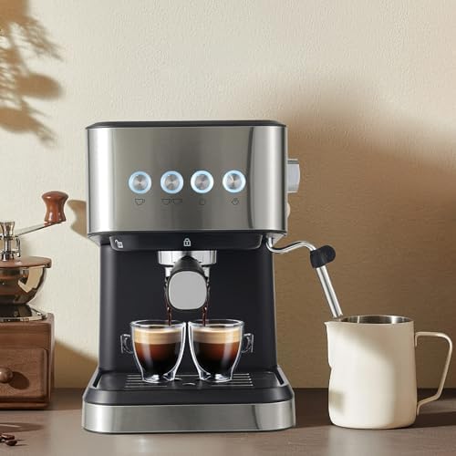 Cafetera Semi Automática de Expreso 2 en 1 con Vapor Ajustable para Hogar miniatura 4