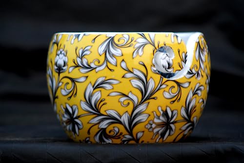 Image of Multi Purpose Wooden Yarn Bowl - Yarn Holder Rosewood - Knitting Bowl Handmade Wooden Yarn Bowl for Knitting and Crochet | Large Knitting Bowl Mother's Day Gift (Yellow)
