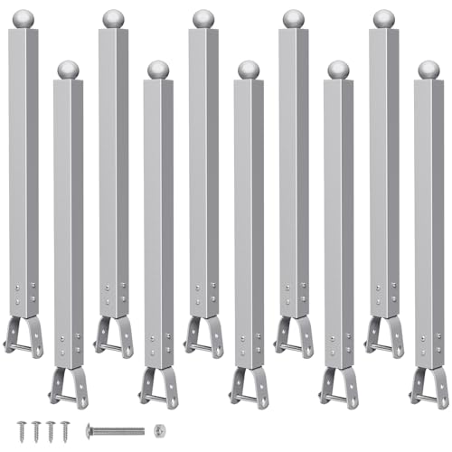 10 Pack 1-3/8 Chain Link Fence Extension 17 Fence Extension Height Galvanized Post Extender for Dogs and Privacy (Silver)