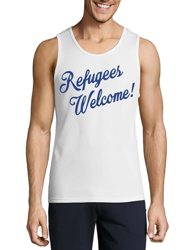 Débardeur en coton blanc Refugees Welcome pour vos sorties d'été