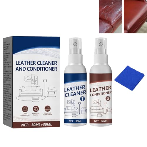 KOAHDE Premium Cleaning Kit for Leather,Leather Cleaning Sprays,Leather Cleaning and Conditioning,Leather Furniture Care Spray Kit,Leather Cleaner & Conditioner,Leather Conditioning Spray,30ml+30ml