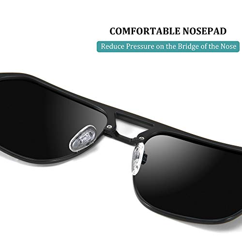 FEISEDY Polarized Sunglasses UV400 Protection Square Frame Lightweight Eyewear for Men B26994