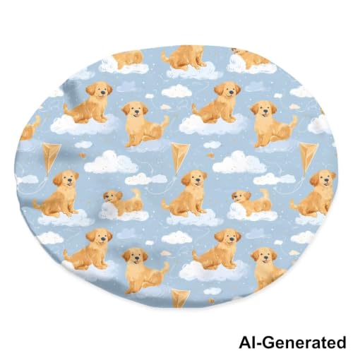 Image of Cute Dog Satin Bonnet for Kids Satin Sleep Cap Elastic Night Hat Sleeping with Adjustable Band Head Hair Cover Comfort Sleeping Beanie for Toddler Baby Boys Girls Headwear