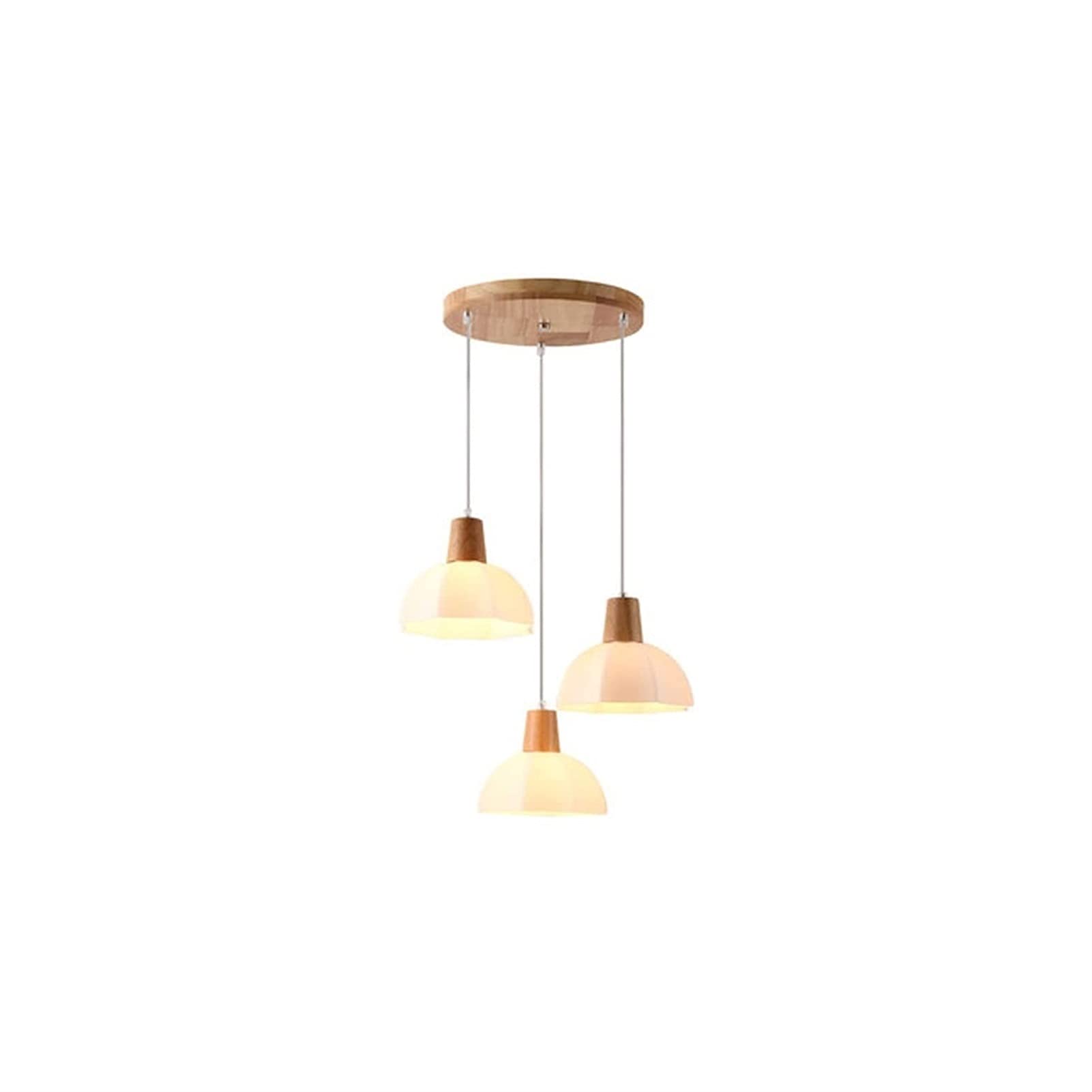 Plafonnier lustre de pays américain en bois vintage, suspension ronde haut de gamme