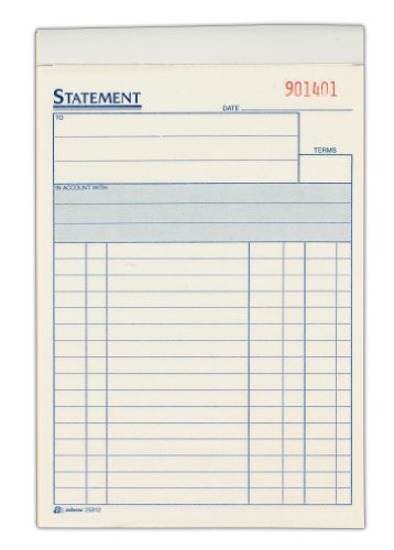 adams all-purpose statement book 2-part with carbon 556 x 844 inches whitecanary 50 sets per book 25812
