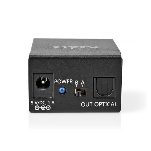 Interruptor de audio digital con 2 entradas TosLink manual en acabado de metal negro de Nedis 3