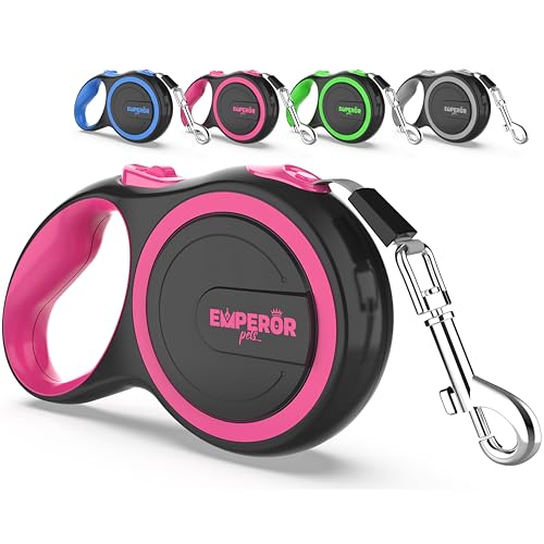 Pink-Heavy-Duty-Retractable-Dog-Leash-26-ft--Tangle-Free-Nylon-Tape-Anti-Slip-Grip-Reflective--Retractable-Leash-for-Medium-Large-Dogs-up-to-110-lbs-Classic-PK26 Pink Heavy Duty Retractable Dog Leash 26 ft – Tangle-Free Nylon Tape, Anti-Slip Grip, Reflective – Retractable Leash for Medium Large Dogs up to 110 lbs -Classic-PK26 - Image 1