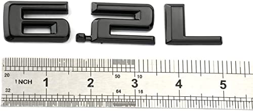 Image of 2pcs New 6.2L Emblems 3D Decals Replacement Badge Logo for 1500 2500HD (Matt Black)
