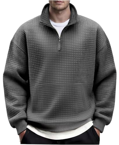 Pull à manches longues aspect gaufré et matelassé original pour homme élégant