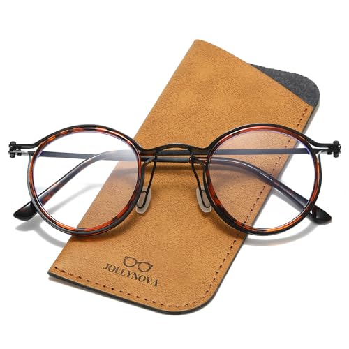 JOLLYNOVA HD7 Reading Glasses RT543 for Men & Women Blue Light Blocking Readers Scratch Resistant Adjustable Nose Pads (Tortoiseshell & Single Vision 2 x)