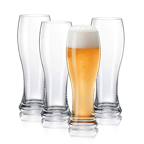CUKBLESS Pilsner Glasses Set of 4 - Classics Beer glasses - Craft Wheat Beer Cup, Reusable, Dishwasher Safe, 25 oz
