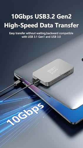 Image of INICIO Magnetic M.2 NVMe SSD Enclosure, 8 in 1 USB C Hub with HDMI SD TF Reader 10Gbps Magsafe & Cooling Fan for iPhone 16 15 Pro Max ProRes MacBook iPad Pro S25, Support SSD Size 2230 /2242 /2260 /2280