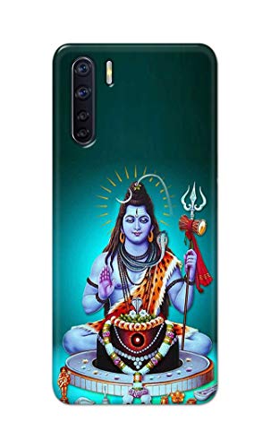 Image of Printed Hard Back Cover Case for Oppo F15 | Oppo F15s | Oppo A91 | Oppo Reno 3 4G Back Cover (Lord Shiva) -1803