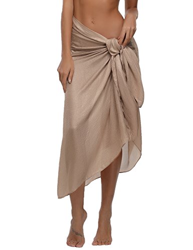 Abollria Mujer Chales Manto Estola Bufandas de Gasa Cubierta de Bikini Falda Bañador Cover Up Ligero y Suave Multiusos Sarong para Playa Boda Novia Fiesta Excursión