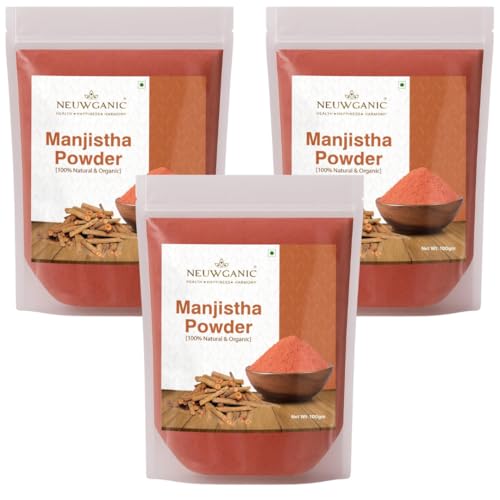 Image of Organic Manjistha Powder (100gm) | Ayurvedic Herb for Skin Brightening, Pigmentation & Detox | Face Pack & Hair Growth Support | Pure Rubia Cordifolia Powder | Pack Of 3