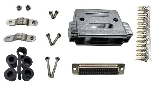 CompuCablePlusUSAcom Best high Density DB15 Male Crimp-on Connector with Light Weight Plastic Hood DIY kit. HD DB15 Male Crimp DIY Set for Repairing, Making, and Assembling Your own HD DB15 Cable.
