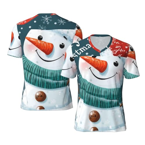 Stylish Athletic Sports Jersey Christmas-Snowman Men's Rugby Jersey Small Black