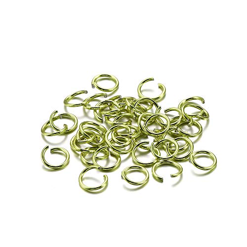 300pcs/lot 6 8 10 mm Aluminum Soft Open Jump Ring Split Rings Connectors for DIY Jewelry Making Findings Supplies Accessories (Light Green, 8.5mm)