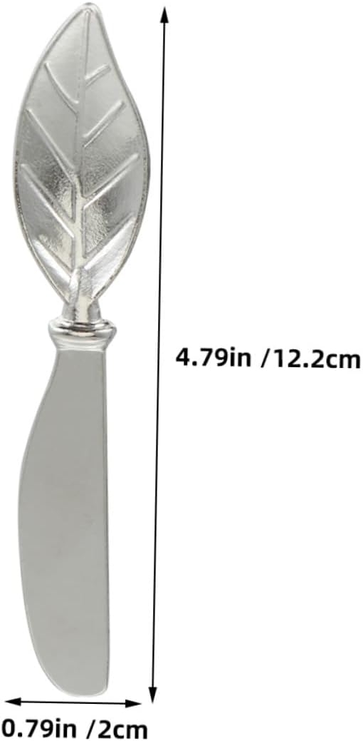 4pcs Alloy Butter Spreader Knives Small Charcuterie Knife Set for Appetizers Sandwiches and Butter Spreading Tool with Leaf Design for Home Kitchen Dining