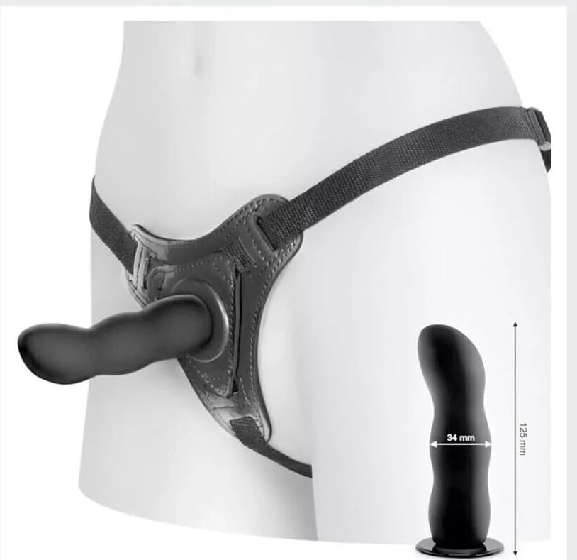 Strap On Indossabile In Silicone Nero Con Mutandina Regolabile Per Coppie Uomo Donna