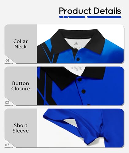 Little Beauty 3 Pack Boys Polo Shirts Casual Quick Dry Athletic Golf Shirt Active Short Sleeve Summer Tops for 6-16 Years4