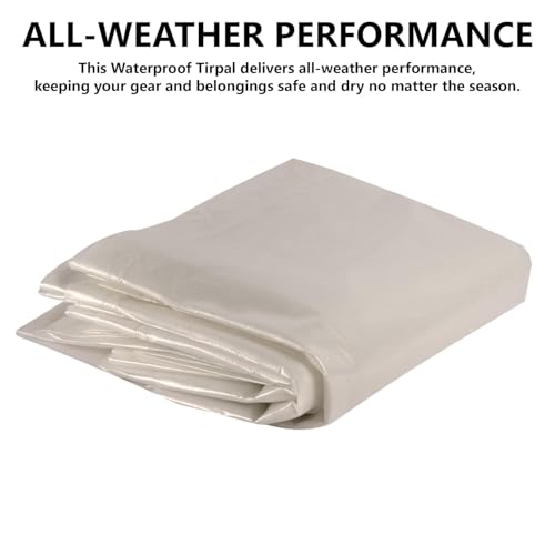 Image of Heart Home Tirpal (12x15 Feet) Waterproof Tarpaulin Sheet | Tharpai | Thadika | 120 GSM Tadpatri | Lightweight Premium Tirpal | Eco-Friendly Tent Tirpal | White