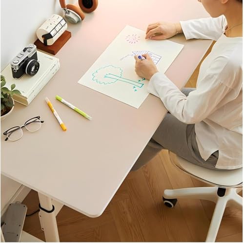 Image of Bloss Extra Large Leather Desk Mat 47.2 inch x 24 inch Non-Slip Dressing Table Cover Protector, Waterproof Student Study Desk Mat, PU Leather Computer Writing Desk Pad for Home Office and Decor - Beige