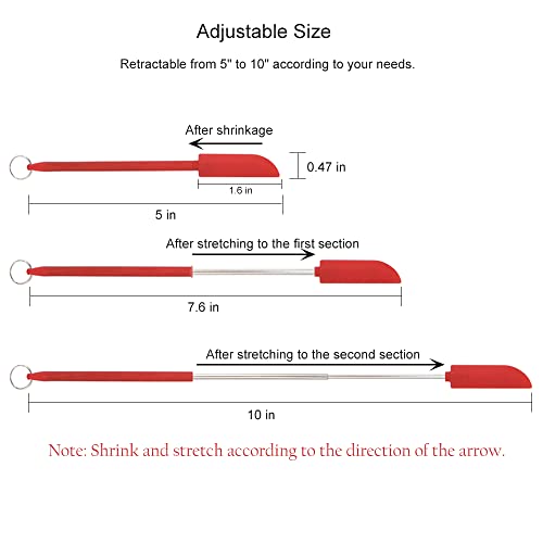 Suntchen Mini Silicone Spatula Set Stretchable Makeup Spatulas Small Scooper And Spoon 2-In-1Tiny Spatula For Kitchen Bottle Beauty Jar, Adjustable Size And Reusable, 3Pcs #TOP2