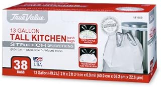 TRUE VALUE 1200044 Tall Kitchen Trash Bags, 38-Ct., 13-Gallons - Quantity 1