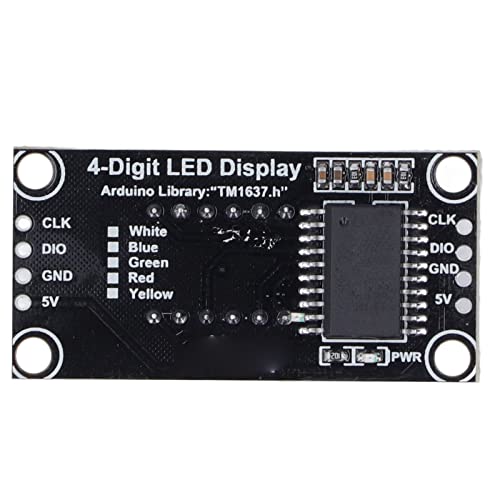 Image of 4 Sets Digital LED Tube Display Module LEDs 4 Digit 7 Segment Digital Tube LED Display Board 0.36 TM1637 Drive Chip (Yellow MRA110C)