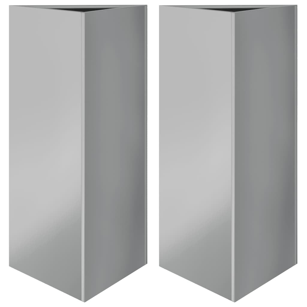 Macetas triangulares de acero galvanizado, 2 unidades, 40 x 40 x 75 cm, bancal alto para balcón, terraza, jardín, jardinera estable para exteriores