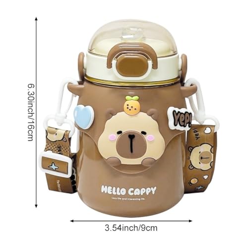 Gourde isotherme portable capybara sangle réglable enfant fille garçon