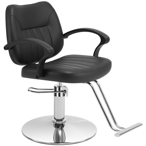 Amofree Barber Salon Chair with Hydraulic Pump 6.1 Adjustable Height Barber Styling Chairs 360 Swivel Hydraulic Haircut Chairs Thick Seat Braiding Salon Chair for Hair Stylist Barbershop & Home